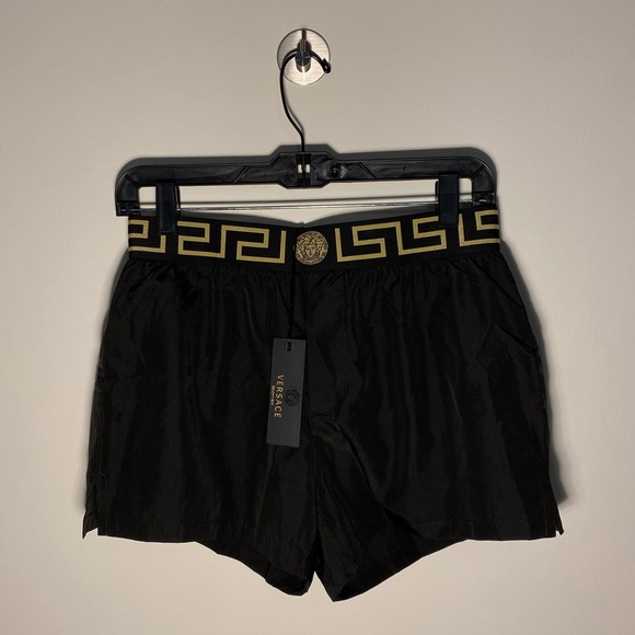 Versace men’s greca border swim shorts black size 3 (XS) NWT - Picture 1 of 7